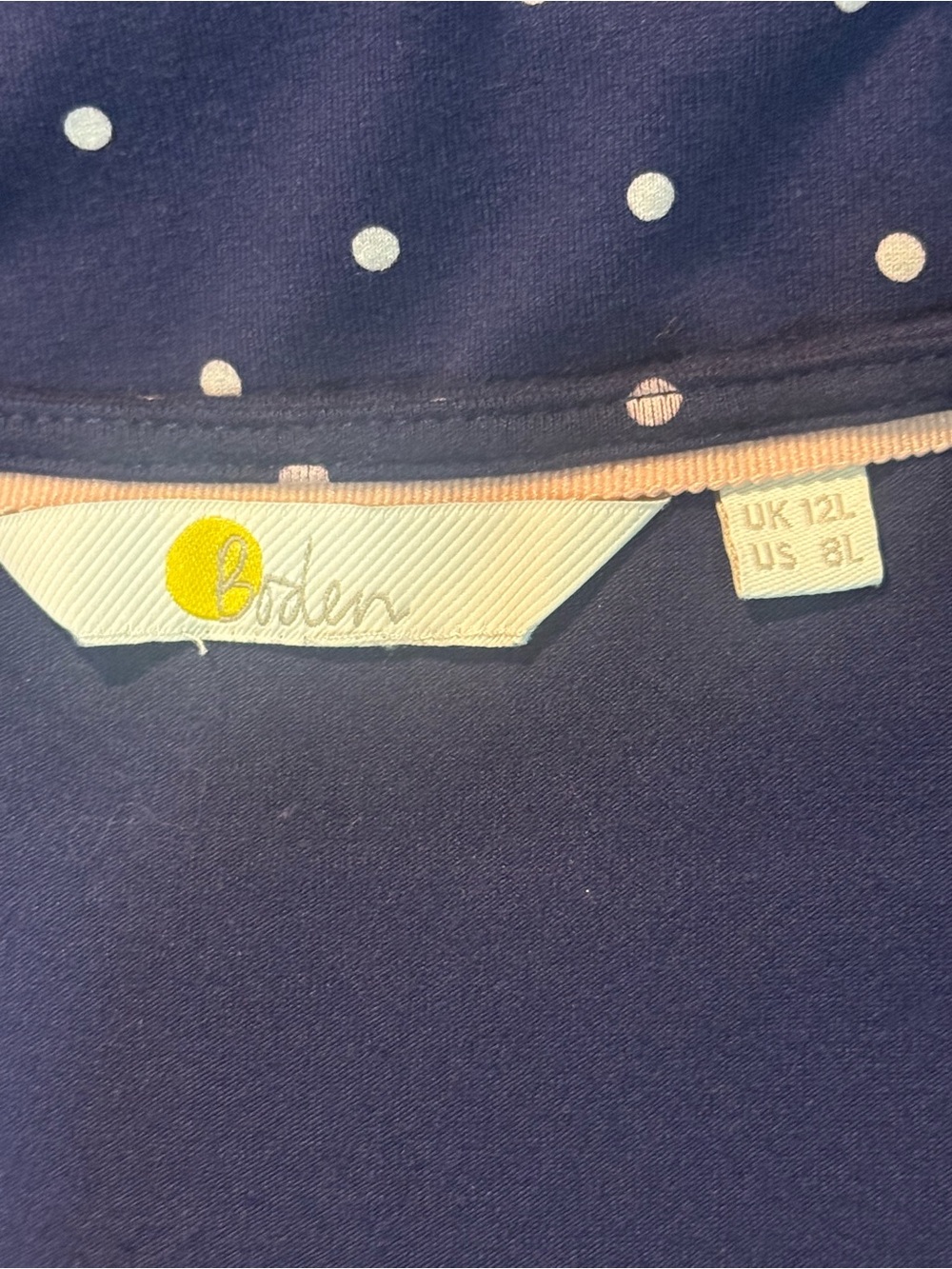 Boden Navy Polka Dot VโNeck Midi Dress - Picture 9 of 10